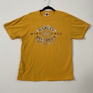 Harley Davidson Men’s L T-Shirt Grand Canyon Bellemont Arizona Yellow Route 66
